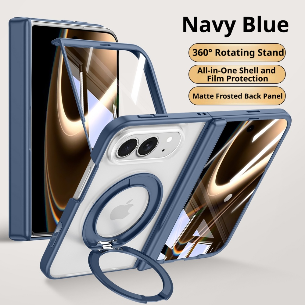 Matte Anti Glare Screen - iPhone用、マグセーフ対応、360度回転可能な高級ケース。デュアルフォールドカバー、磁石内蔵、高画質スクリーン保護フィルム付き。